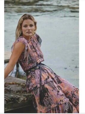 Anthropologie - Verb by Pallavi Singhee - Pink and Black Tie Dye Maxi